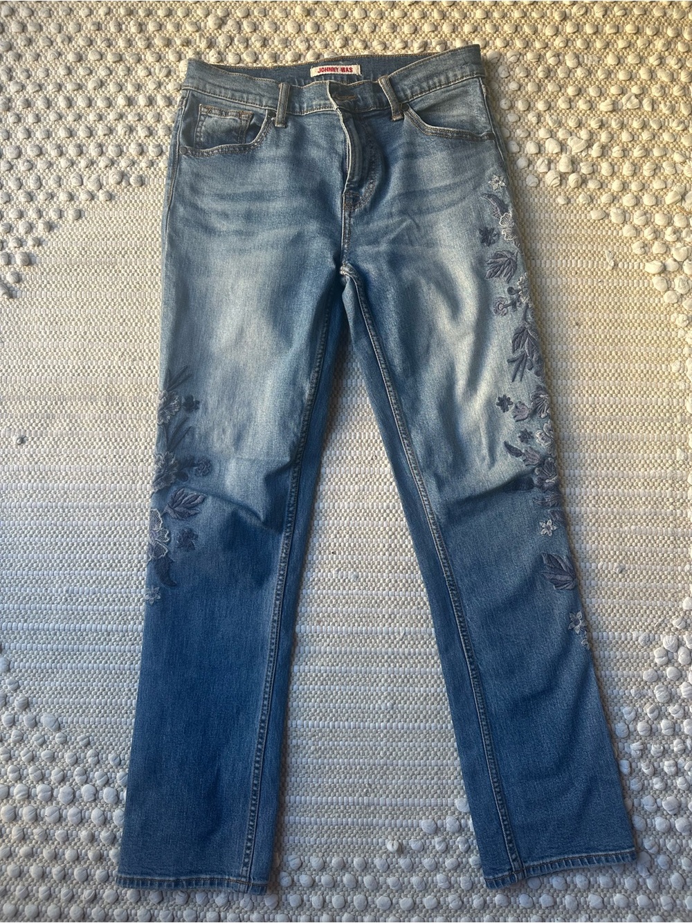 Johnny Was Embroidered Boyfriend Jeans Size 25